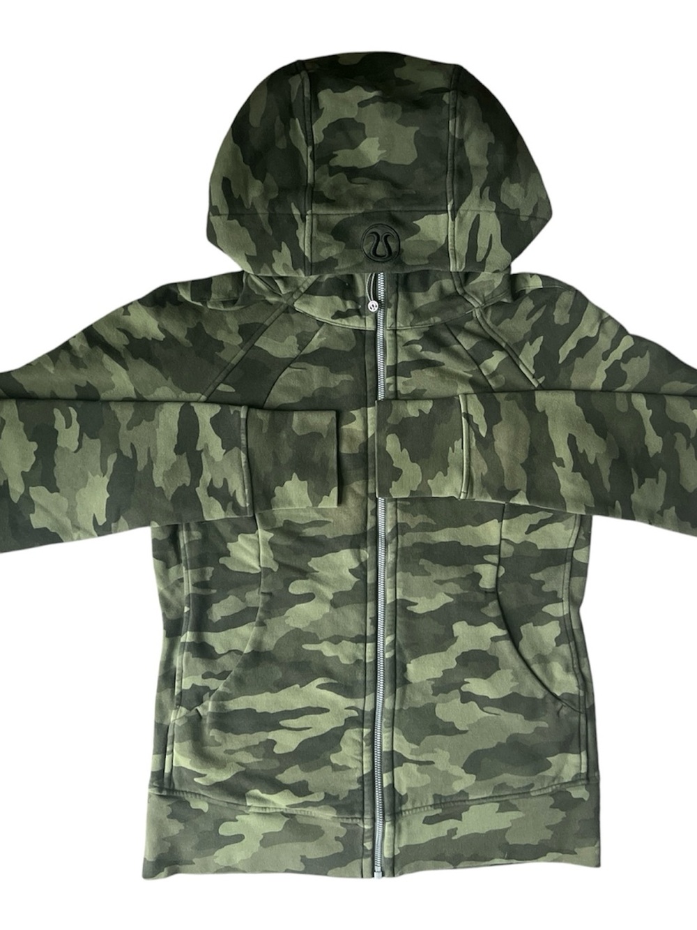 lululemon athletica Green Camo Full-Zip Hoodie Jacket Sweatshirt Women’s Size 8
